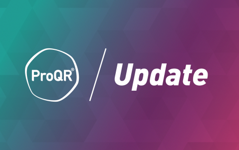 ProQR logo on the left. The word update on the right.