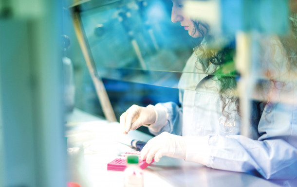 Female scientist working in the lab