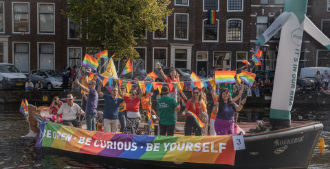 ProQRians on a Pride boat in September 2023
