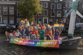 ProQRians on a Pride boat in September 2023